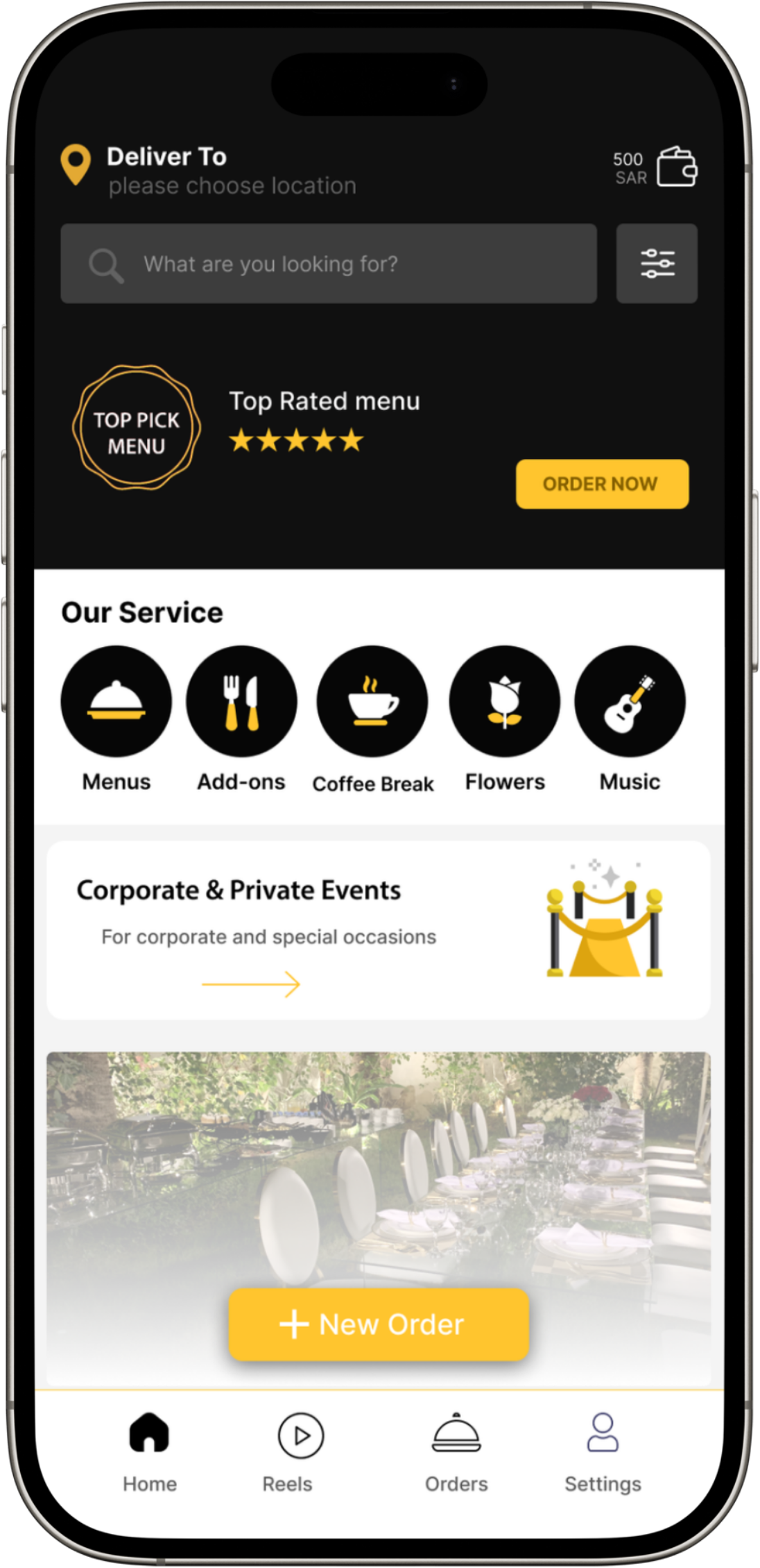 CaterMe mobile app preview